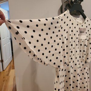 DOT HIGH/LOW FIT  & FLARE DRESS